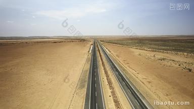 沙漠公路航拍4k